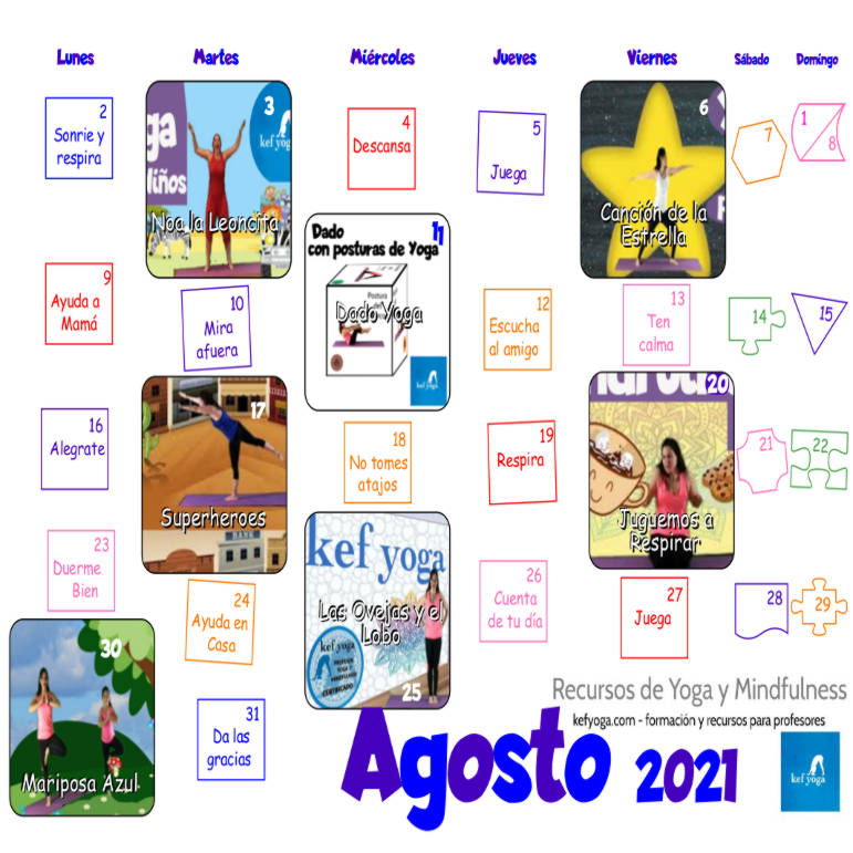 Calendario Kef Yoga Agosto 2021