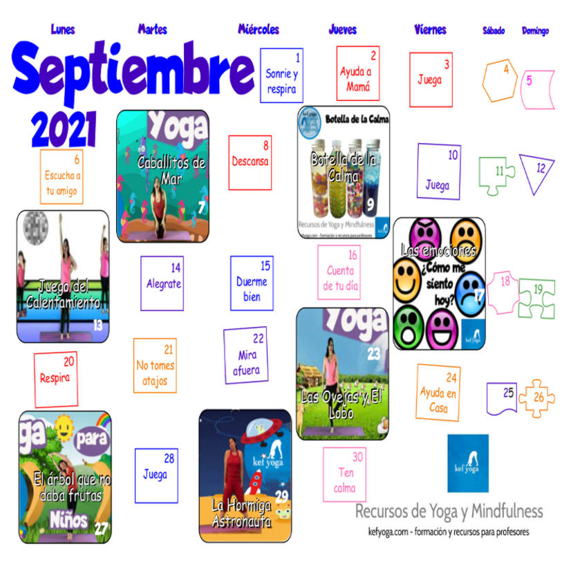 Calendario Kef Yoga Septiembre 2021