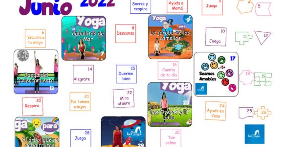 Calendario Kef Yoga Junio 2022