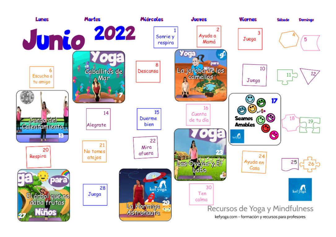 Calendario Kef Yoga Junio 2022